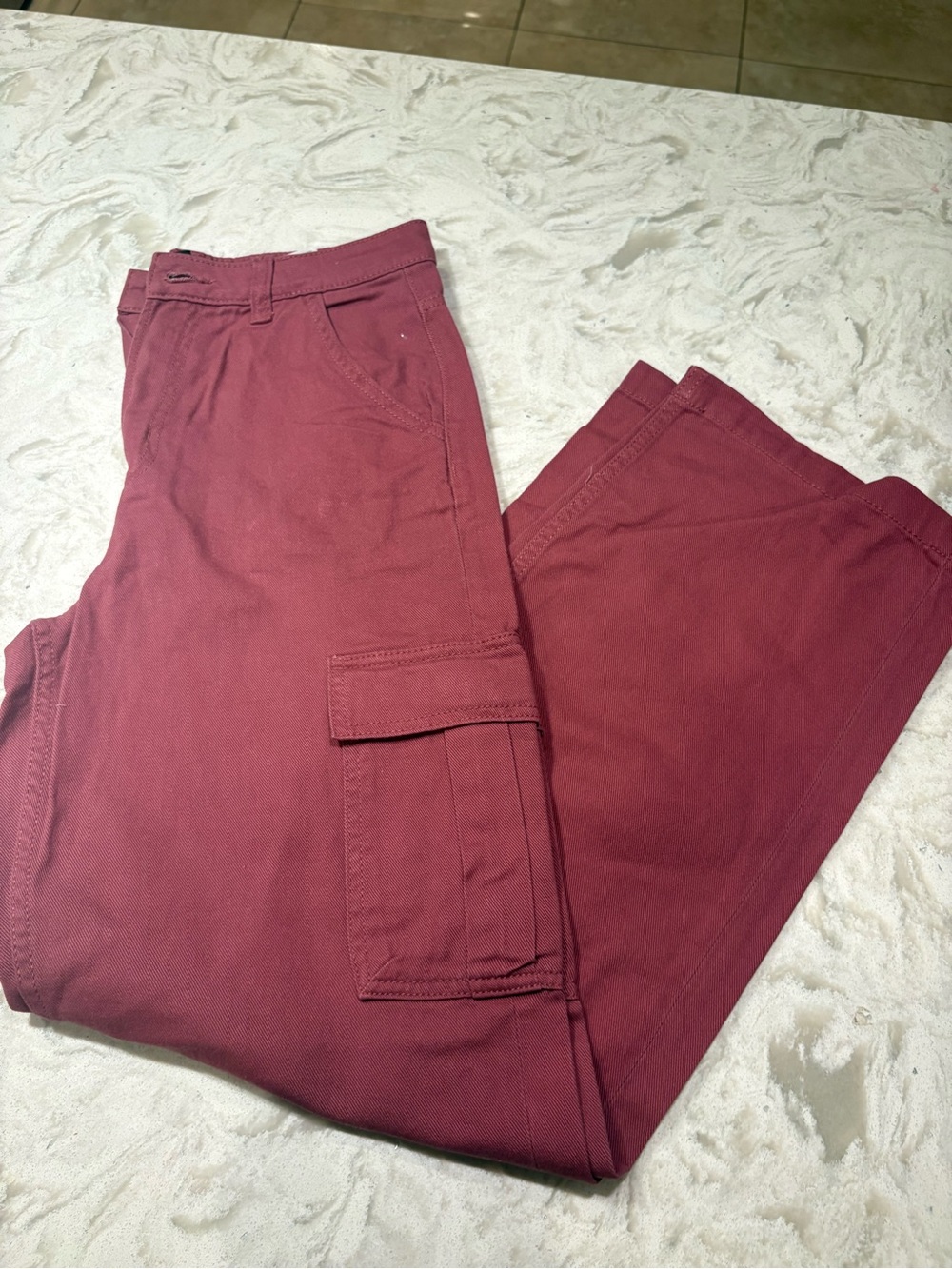 H&M Cargo Pants in Burgundy